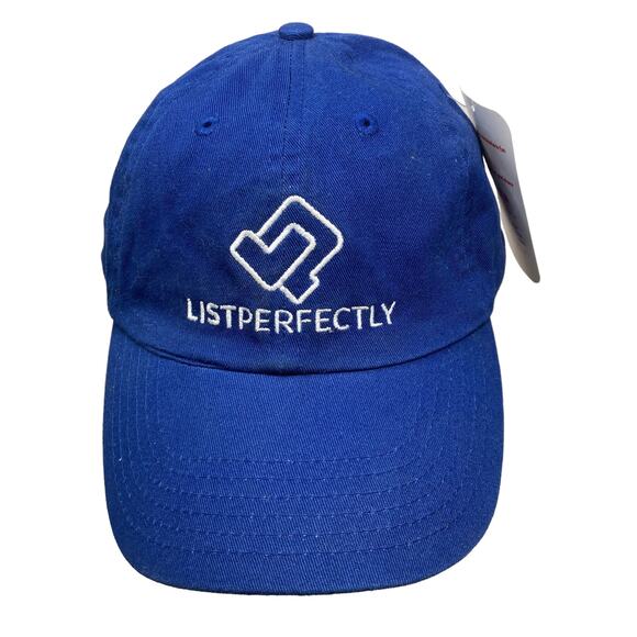 List Perfectly Baseball Hat One Size Blue Spellout Adjustable - Picture 3 of 8